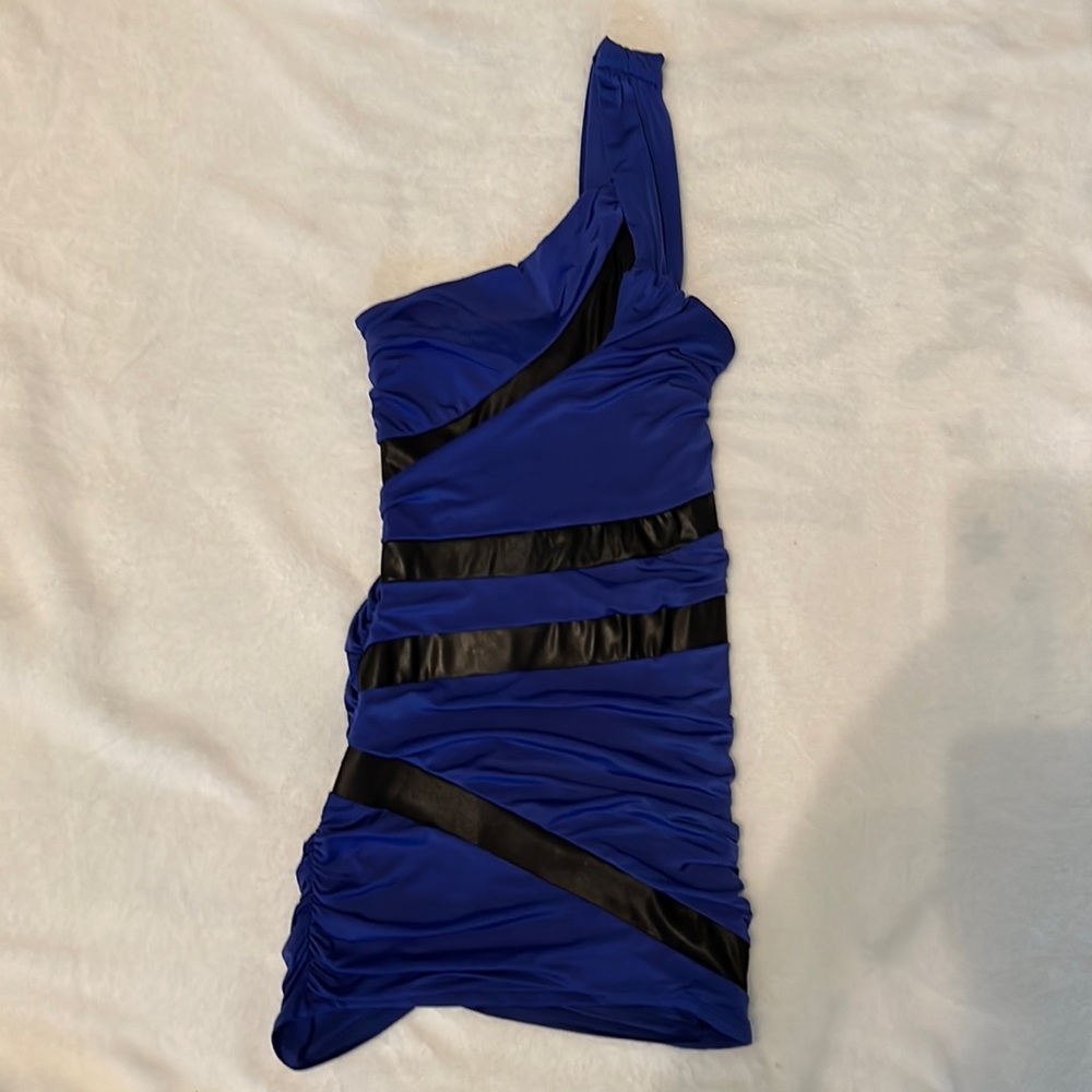 Blue and black party dress